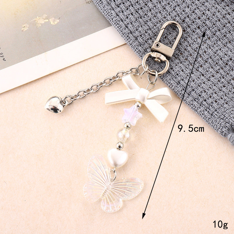 Wholesale  New Acrylic Bow Keychain Pendant Distinctive Diy Bag Bag Hanging Headset Hanging Chain Jewelry